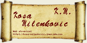 Kosa Milenković vizit kartica